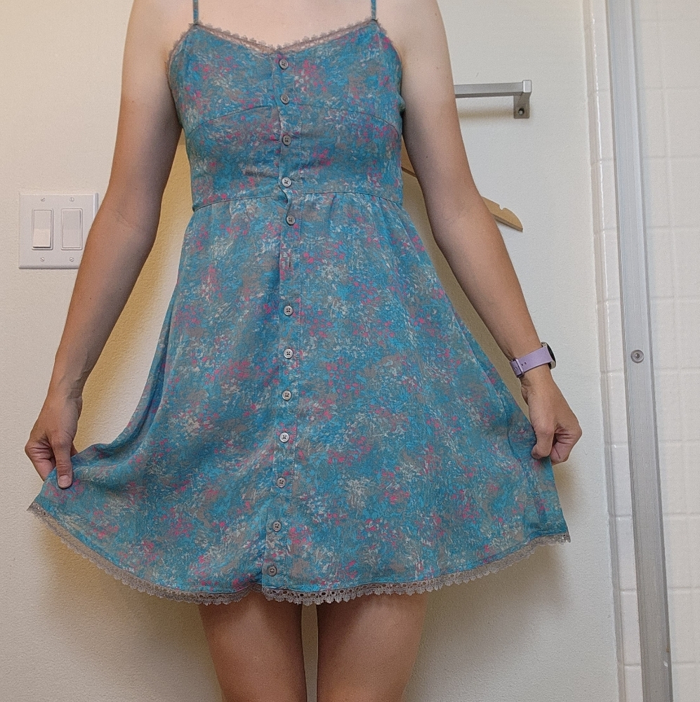 Floral blue summer dress